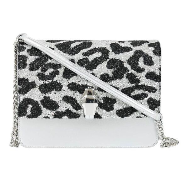 Roberto Cavalli Class GWLPCF G25 Milano Rmx 00 Silver/ Black Large Shoulder Bag